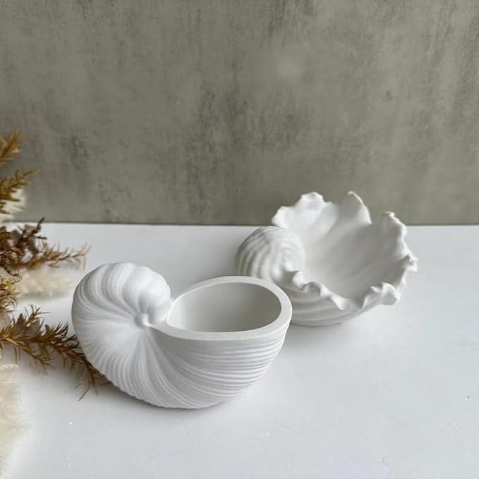 Aai Planet Planter Conch Shell Concrete Vase Resin Molds (Shell)