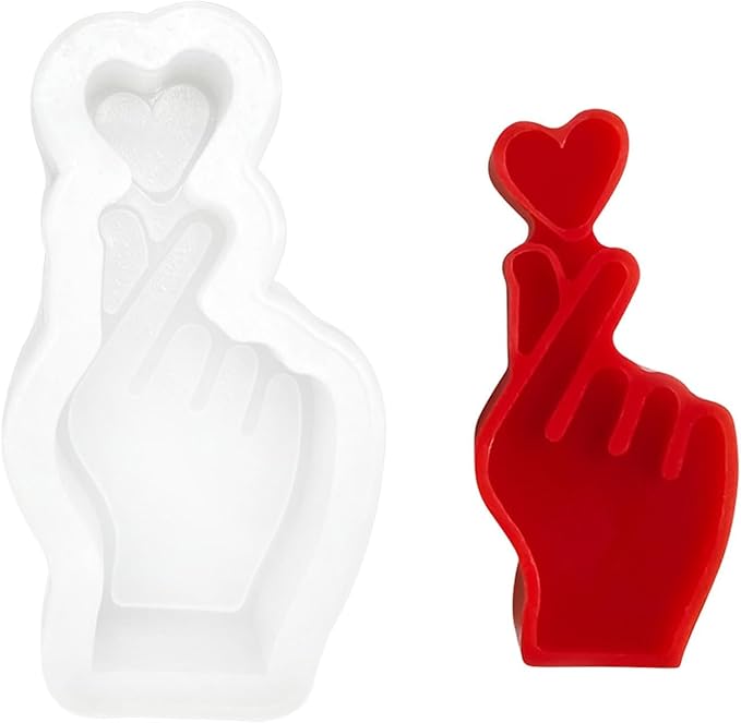 Aai Planet Heart on Finger Shape Candle 3D Fondant Bixin Gesture Mould